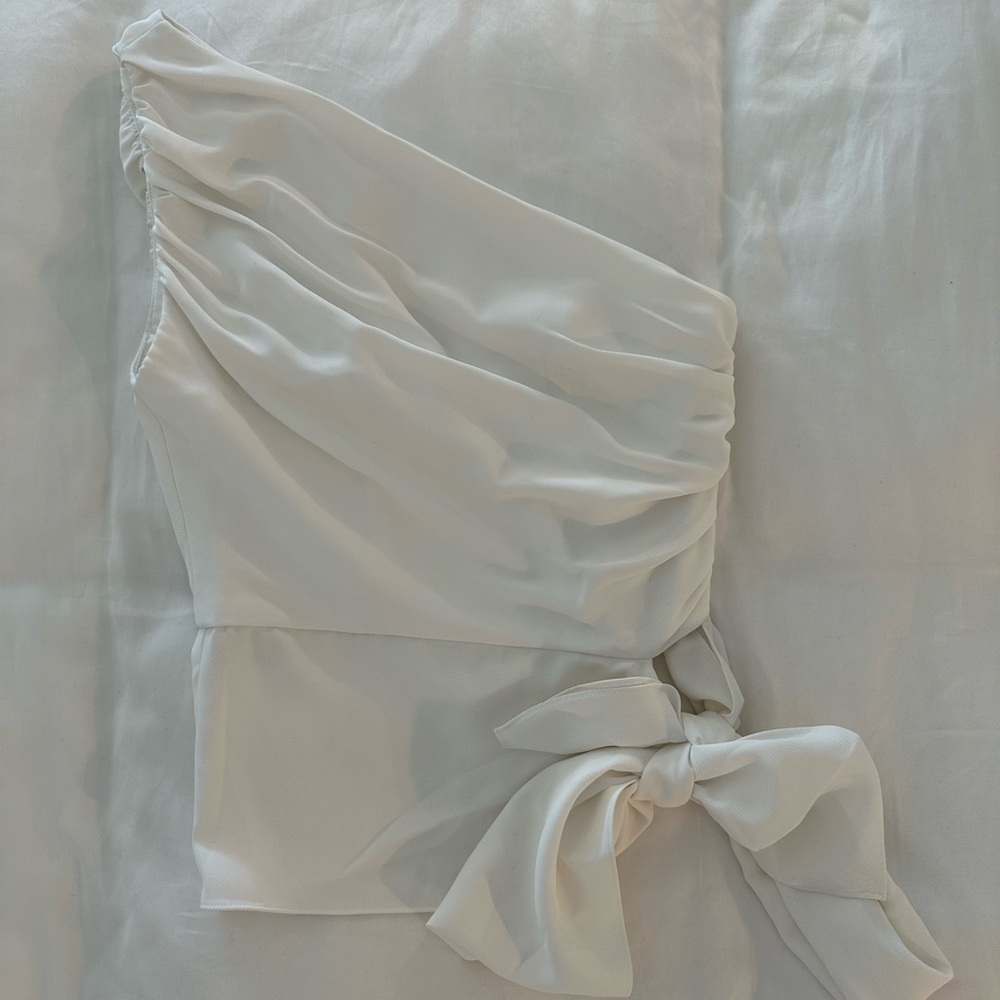 Amanda Uprichard Tie Front White Blouse